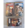 19  JAMES BOND VHS TAPES (INCLUDING THE ONLY ONE WITH GEORGE LAZENBY AS BOND) - ONE BID FOR ALL