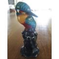 VINTAGE/ANTIQUE SMALL TULIPIERE (MULTIPLE OPENINGS) VASE WITH KINGFISHER - NUMBERED- SO SPECIAL!
