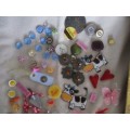 HUGE BATCH OF SALVAGED CARD/SCRAPBOOKING DECORATIONS