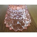 VERY UNUSUAL VINTAGE PINK DEPRESSION GLASS - BON-BON DISH AND CANDLE HOLDER IN ONE