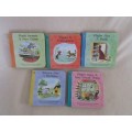 FIVE DELIGHTFUL AND COLLECTABLE MINIATURE WINNIE-THE-POOH BOARD BOOKS IN GOOD CONDITION
