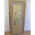 BEAUTIFUL CHINESE EMBROIDERED SILK - FRAMED IN GLASS - EXCELLENT CONDITION