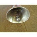 A VINTAGE ALL-BRASS BELL WITH ORIGINAL CLANGER