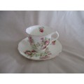 VINTAGE ENGLISH CUP AND SAUCER WITH PRETTY PINK ROSES
