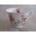 VINTAGE ENGLISH CUP AND SAUCER WITH PRETTY PINK ROSES