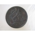 COPPER PLAQUE WALL HANGING DEPICTING OLD SAILING SHIP