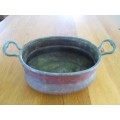 LARGE, HEAVY  ANTIQUE SOLID COPPER  TURKISH POT - BRASS HANDLES  -  `AS FOUND` CONDITION WITH PATINA
