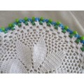 RELISTED - TWO VINTAGE HAND CROCHETED AND BEADED DOILIES IN EXCELLENT CONDITION