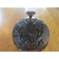 VERY LARGE HAND CARVED WOODEN AFRICAN TRINKET BOX