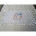 A CUTE HAND EMBROIDERED CLOTH FOR BABY`S ROOM WITH ELEPHANT AND GIRAFFE