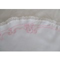 A PRETTY HAND EMBROIDERED CLOTH - SWAN IN POND