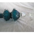 THE MOST SUPERB ANTIQUE VICTORIAN TALL TEAL GLASS VASE - CIRCA 1880/1890 - NO DAMAGE