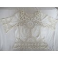 THE MOST EXQUISITE VINTAGE EMBROIDERED CHEESE CLOTH AND CROCHETED TOP  (TO FIT SIZE 38/40)