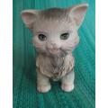 LARGE VINTAGE 1960`s  RUBBER CAT WITH OPEN/CLOSE EYES AND ROTATING HEAD