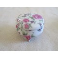 PRICE REDUCED - BATCH OF THREE SMALL PORCELAIN PILL BOXES WITH PRETTY PINK ROSES FOR ONE PRICE