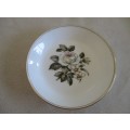 TWO ROYAL WORCESTER FINE BONE CHINA PIN DISHES - WHITE ROSE DESIGN