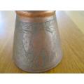 ANTIQUE HAND MADE AND ETCHED COPPER NOMADIC TURKISH COFFEE IBRIK/CEZVE