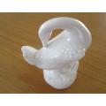 TWO DETAILED AND BEAUTIFULLY MADE PORCELAIN WHITE GEESE - PRINTER`S TRAY SIZE