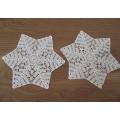 TWO SMALL VINTAGE STAR SHAPED HAND CROCHETED CLOTHS