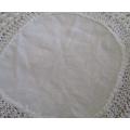VINTAGE ROUND  CLOTH WITH WIDE HAND CROCHETED BORDER