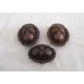 THREE VINTAGE ETCHED COPPER KASHMIRI SAMBALS/DRIED FRUIT DISHES (GREAT FOR BUTTER TOO!)