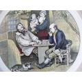 UNUSUAL ROUND STOKE-ON -TRENT, ENGLAND PORCELAIN WALL PLAQUE - A FIX OR DRAUGHTS