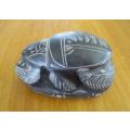 NICE-SIZED VINTAGE EGYPTIAN SCARAB - CARVED AND ETCHED STONE
