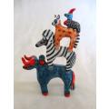 COLOURFUL SOUTH AFRICAN ART STUDIO ANIMAL STACK - SIGNED L`ZO