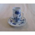 BLUE DANUBE, JAPAN, BLUE ONION PATTERN, IRISH COFFEE CUP AND SAUCER TO USE OR DISPLAY