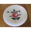 BEAUTIFUL VINTAGE ITALIAN PEDESTAL CAKE STAND WITH HAND PAINTED ROSE DESIGN