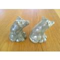 COLLECTABLE INUIT ART - TWO CARVED CANADIAN SOAPSTONE BEAR CUBS - THORN ARTS, BRITISH COLUMBIA