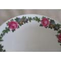 Vintage porcelain Bon Bon dish with pretty pink roses  - Czech? Russian?