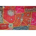 Vintage hand embroidered and sequined Indian throw/wall hanging - great condition