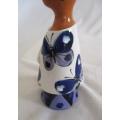 Cute African themed ceramic salt and pepper shakers with pretty butterflies - excellent condition