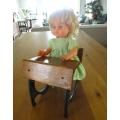 Vintage wood and cast iron school desk for your First Love or other vintage doll