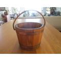 Vintage, sturdy solid wood and copper milkmaids pail/bucket - great for pot plants