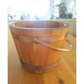 Vintage, sturdy solid wood and copper milkmaids pail/bucket - great for pot plants