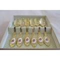 Set 2 - For PhiStr9436 only-six Eetrite 24ct gold plated Royal Albert Teaspoons in box - Moss Rose