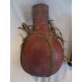 Rare find - Vintage authentic Samburu, North Kenya gourd and leather water bottle & drinking gourd