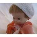 As cute as a button - small vintage 1960`s Chiltern doll with cheeky smile