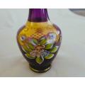 Vintage Murano hand painted cranberry vase