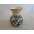 So special - vintage hand painted art decor vase by Hubert Bequet, Quaregnon, Belgium