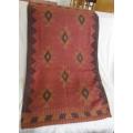 Vintage hand woven (flat weave) wide runner/table mat