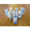 Rare and collectable - a batch of eight `My Blue Nose Friends` flocked figures