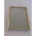 Vintage decorative brass photo frame with faux leather backing