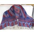 A beautiful vintage reversable Pashmina/Throw with unusual feather design