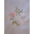 Rectangular tray cloth with pretty embroidered bunch of flowers