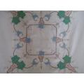 A large vintage embroidered Madeira table cloth with lovely detail