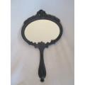 Beautiful vintage art nouveau style pewter hand held/wall hanging mirror