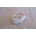 St. George, England fine bone china heart shaped trinket box with pretty pink roses
